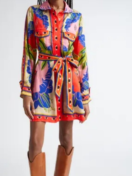 FARM Rio Dresses & Skirts - Farm Rio  Surreal  Scarf  Print Shirtdress